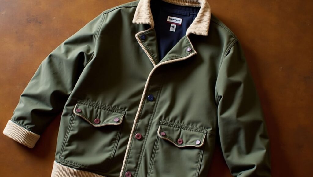 Review and Features of the Barbour Hutton Corduroy Trimmed Coated Cotton Jacket